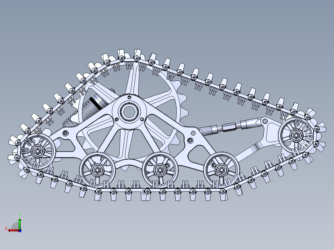 全地形车履带结后视图