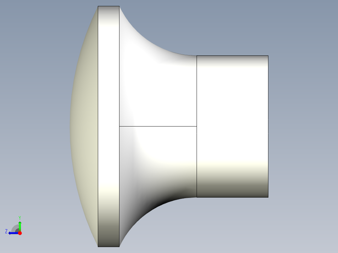 手輪把手2454(A)-3D多系列多零件图纸模型右视图