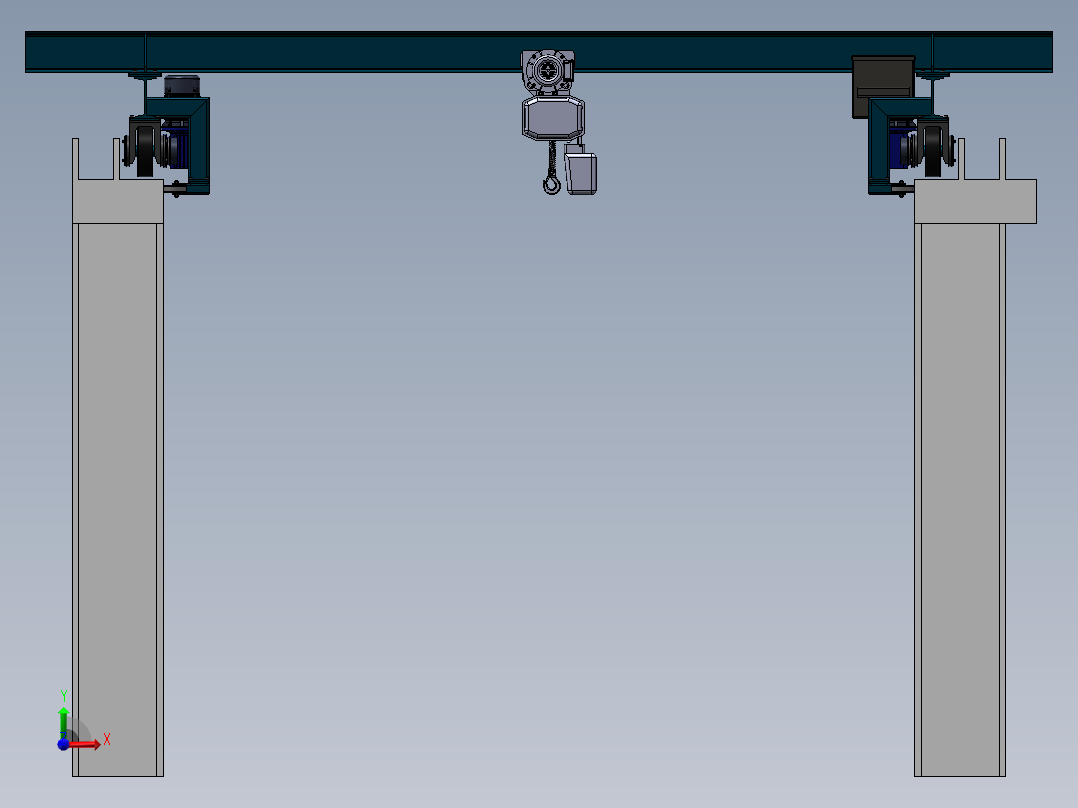起重设备装配模型前视图