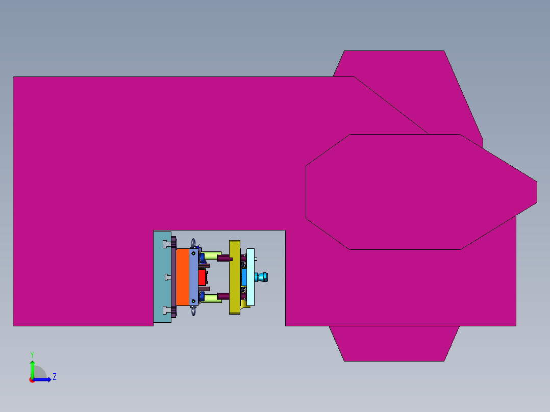 渐进式钣金冲床左视图