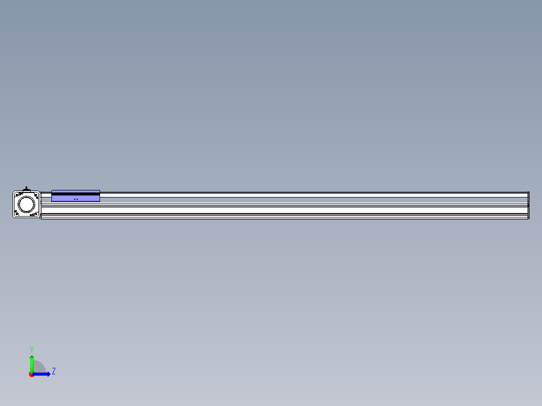 同步带滑台-半封闭B17-L100-S1350-L-P75-D3-N3左视图