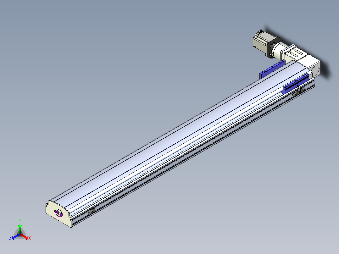 同步带滑台-半封闭B17-L100-S1350-L-P75-D3-N3正等轴测图