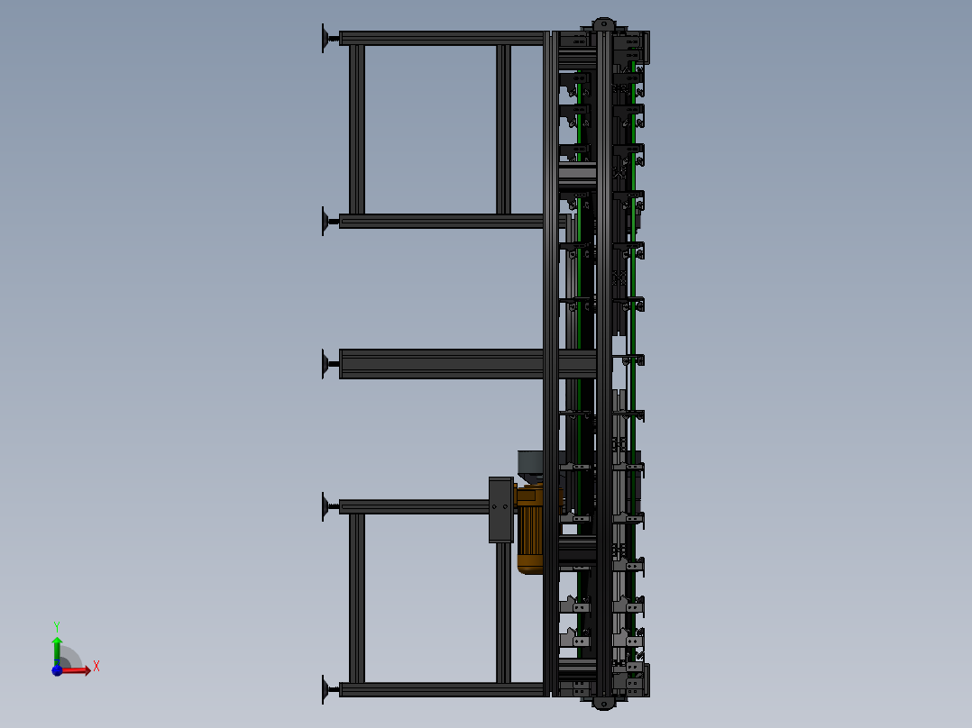 皮带转弯机180度转弯输送机3D模型前视图