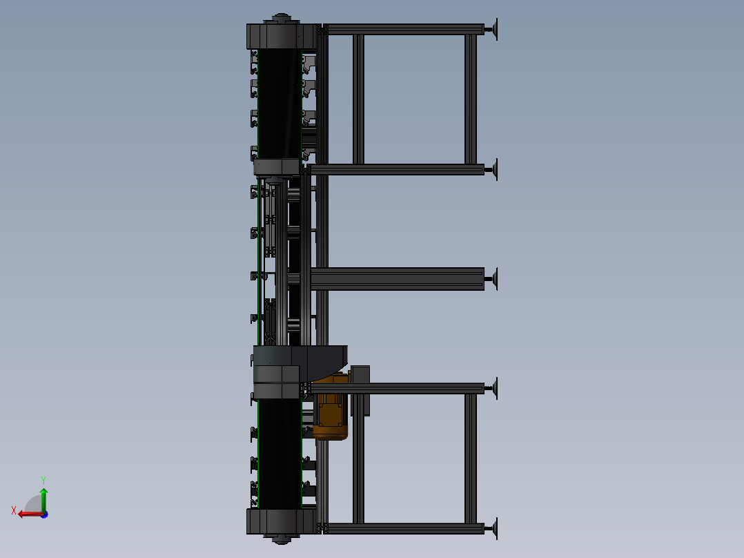 皮带转弯机180度转弯输送机3D模型后视图