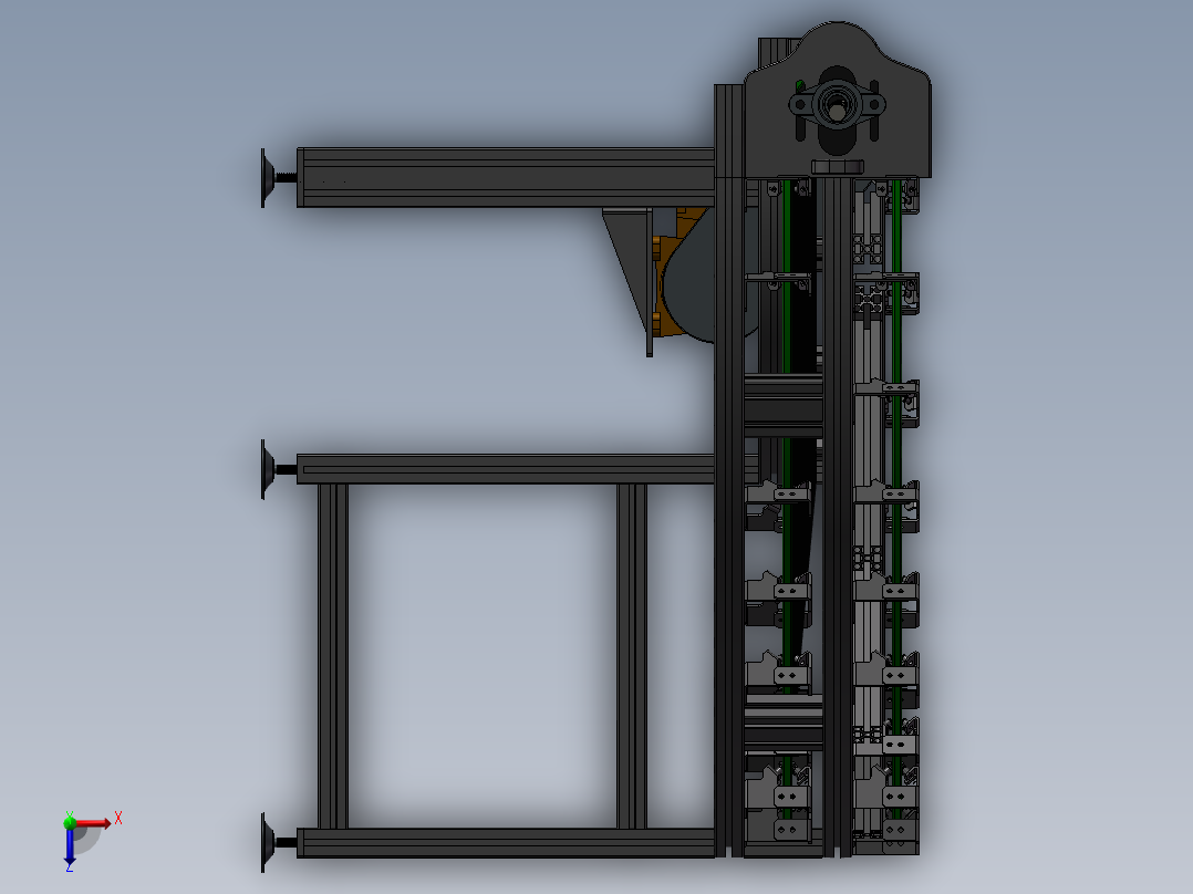 皮带转弯机180度转弯输送机3D模型俯视图