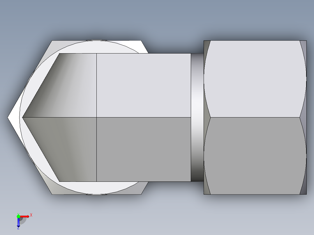 卡套式工业通用硬管接头EO_Adjustable_Locknut_elbow_WEE20ZSRCF俯视图