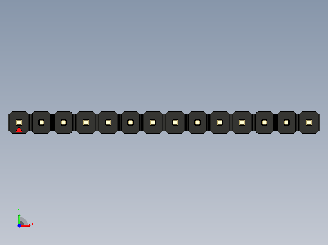 彩色公头100mil（2.54mm）系列-DS1021_black_1x14p_100mil_Type19_rev1.0前视图