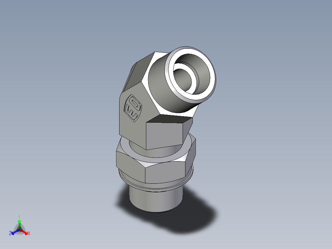 卡套式工业通用硬管接头EO_Adjustable_locknut_45_deg_elbow_VEE12SMOROMDCF