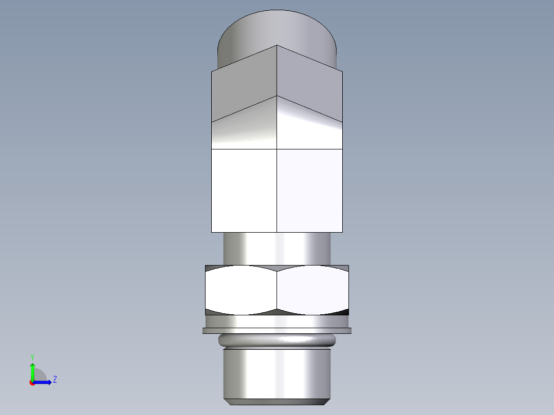 卡套式工业通用硬管接头EO_Adjustable_locknut_45_deg_elbow_VEE12SMOROMDCF左视图