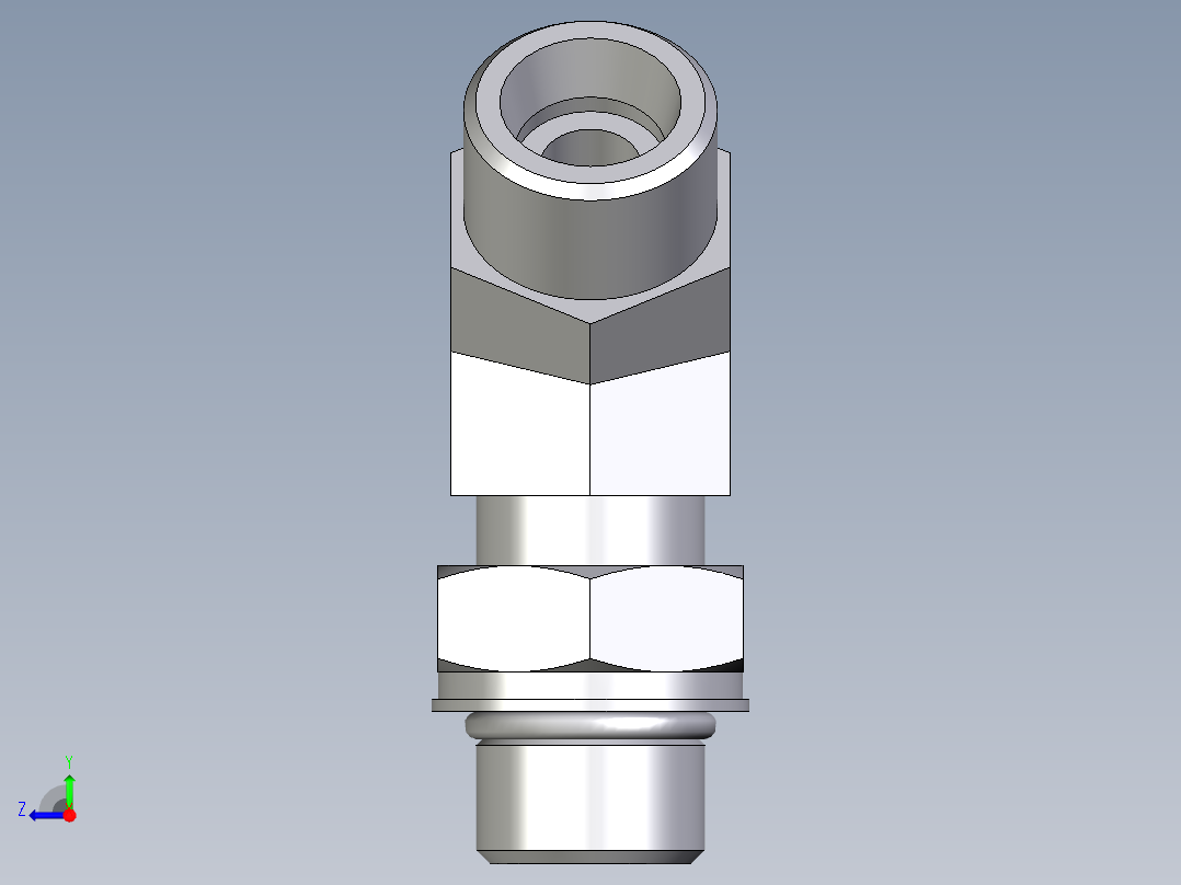 卡套式工业通用硬管接头EO_Adjustable_locknut_45_deg_elbow_VEE12SMOROMDCF右视图