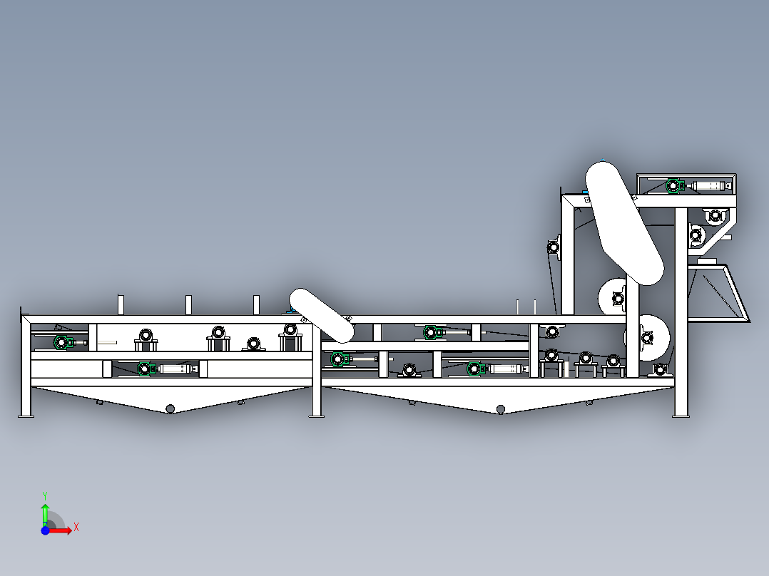 带式压滤机三维模型前视图