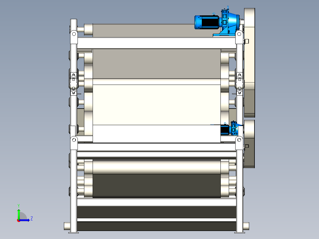 带式压滤机三维模型左视图