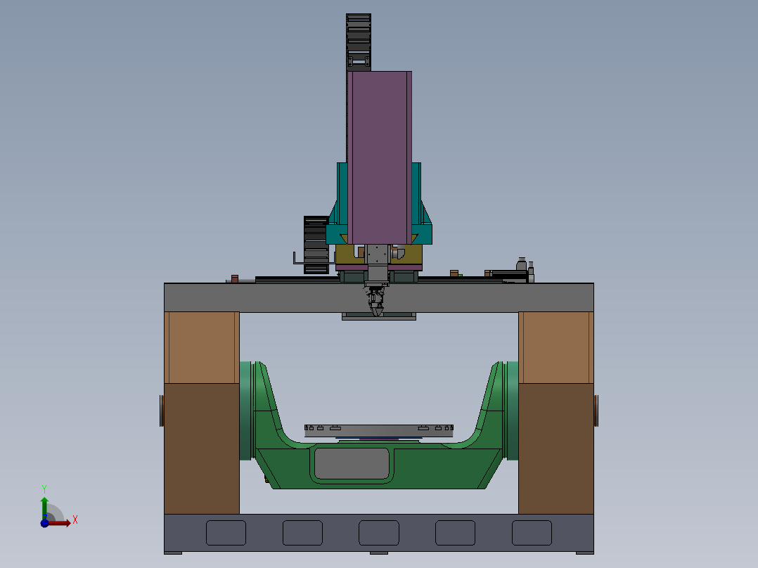5轴3D打印机设计模型前视图