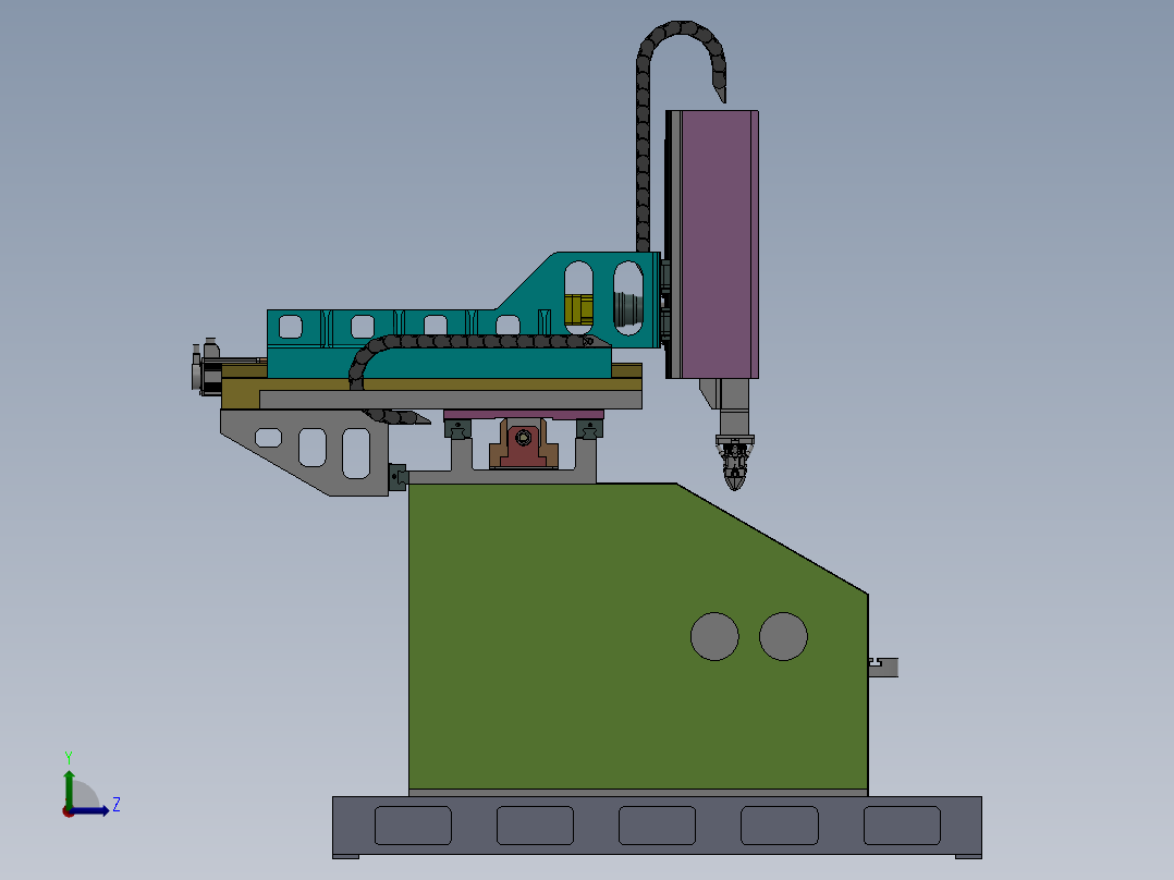 5轴3D打印机设计模型左视图