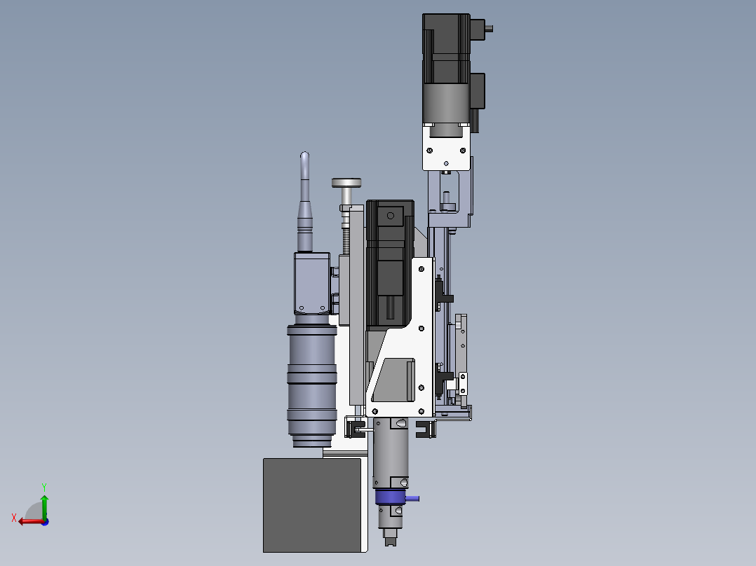 视觉组件微调机构后视图