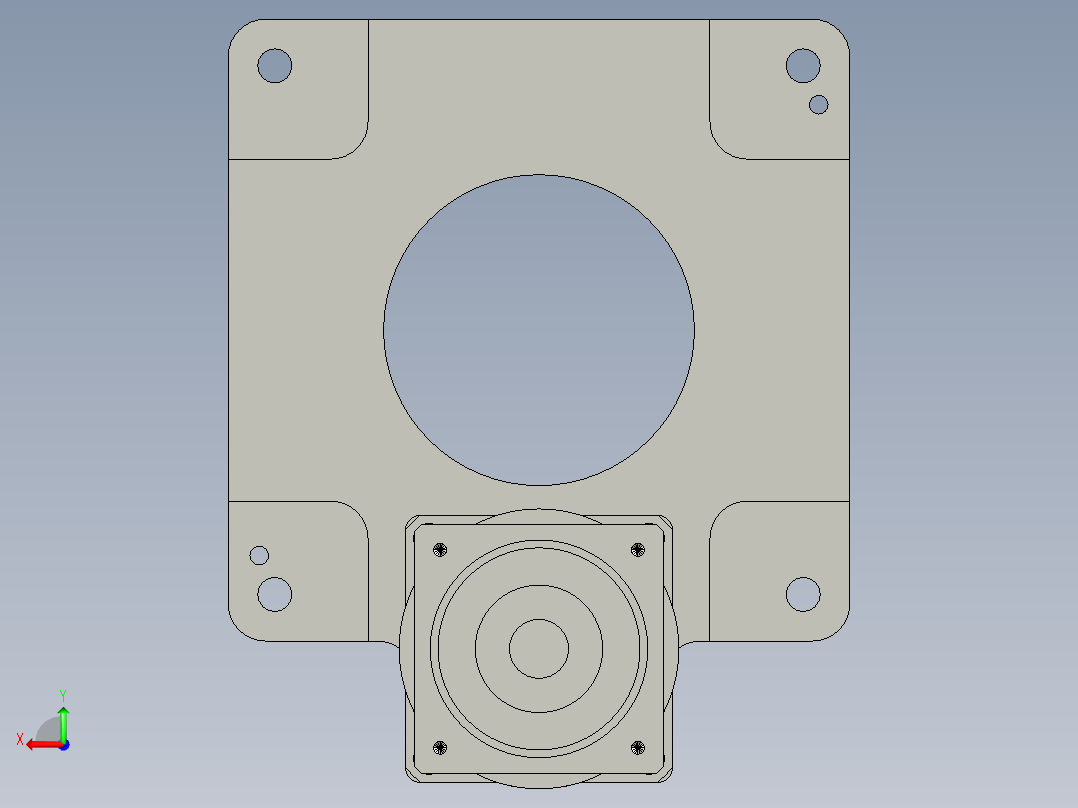 中空旋转平台KFN200-50模型(19-35 70-3 4-5.5-90)后视图