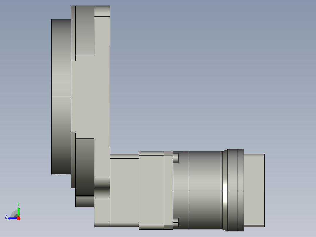 中空旋转平台KFN200-50模型(19-35 70-3 4-5.5-90)右视图