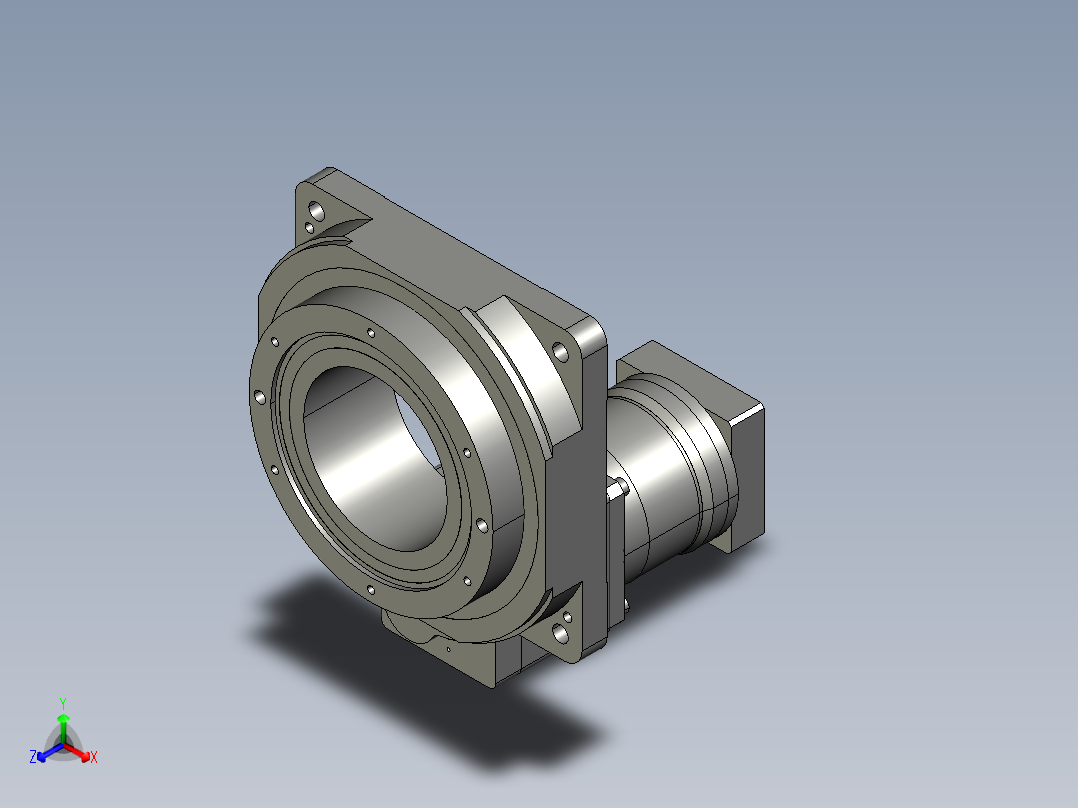 中空旋转平台KFN200-50模型(19-35 70-3 4-5.5-90)正等轴测图