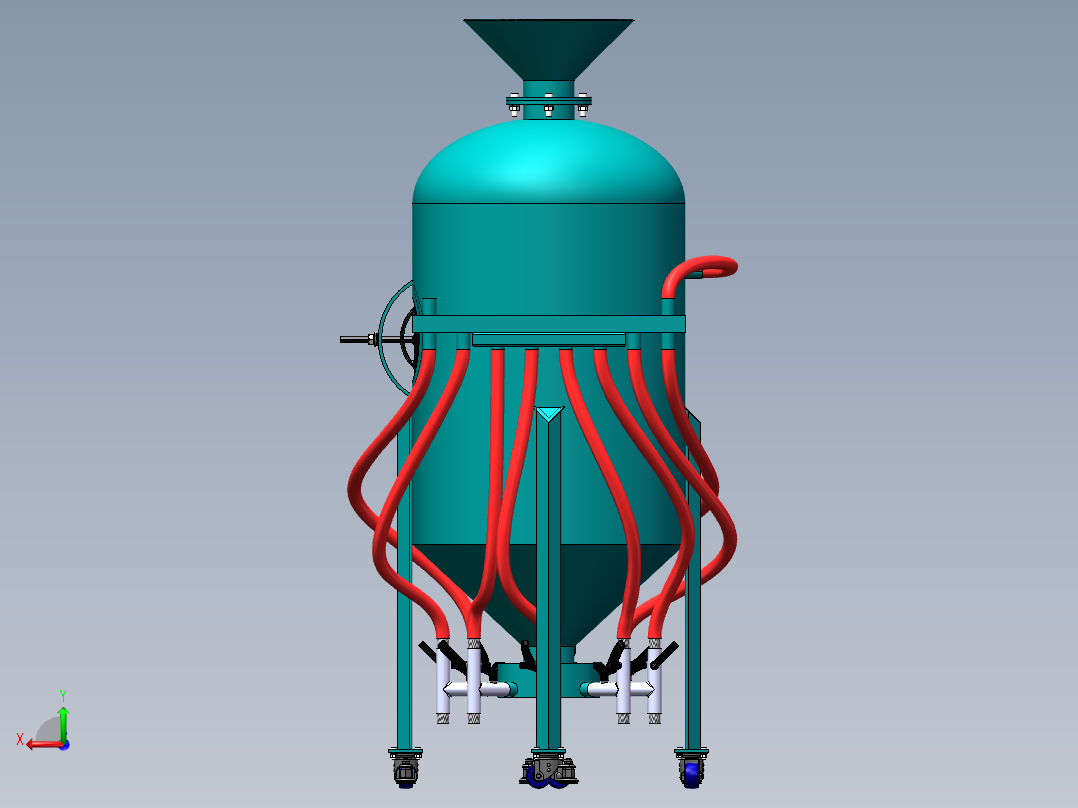 8喷嘴型移动喷砂机sw14可编辑后视图