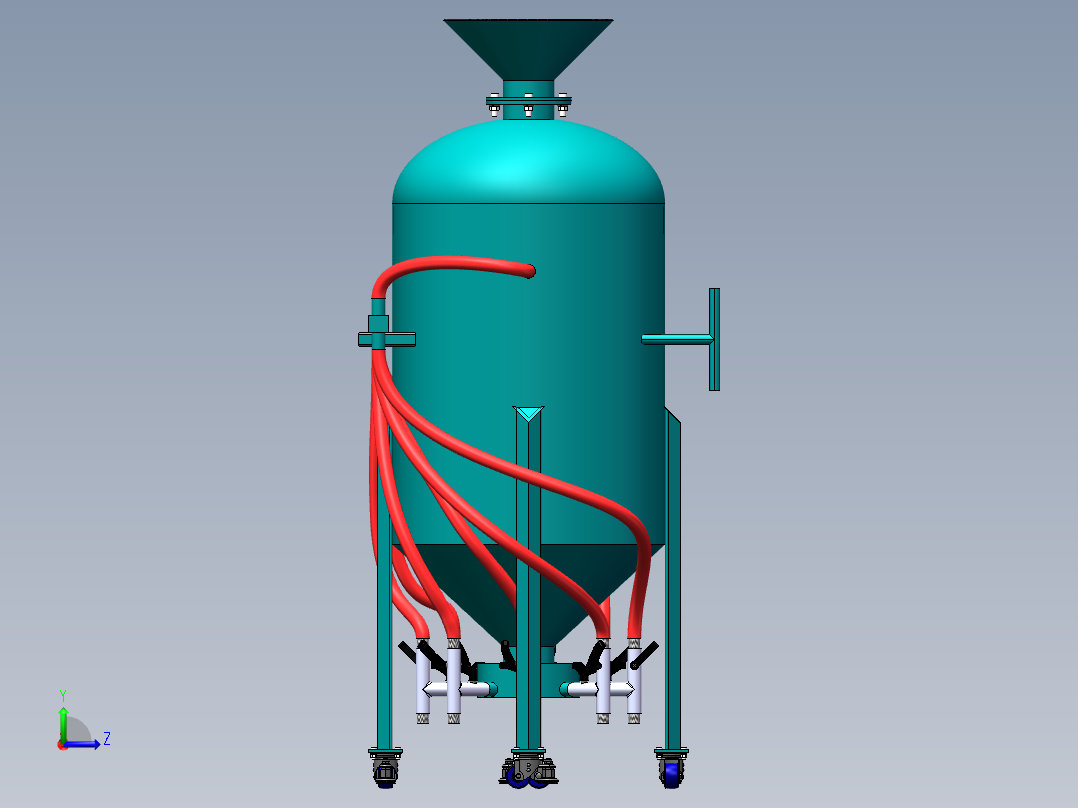 8喷嘴型移动喷砂机sw14可编辑左视图