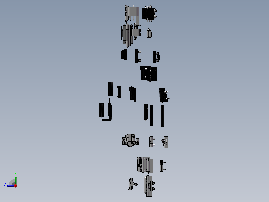 铰链（合页）模型设计 3D图 机械设备设计素材3D模型素材右视图