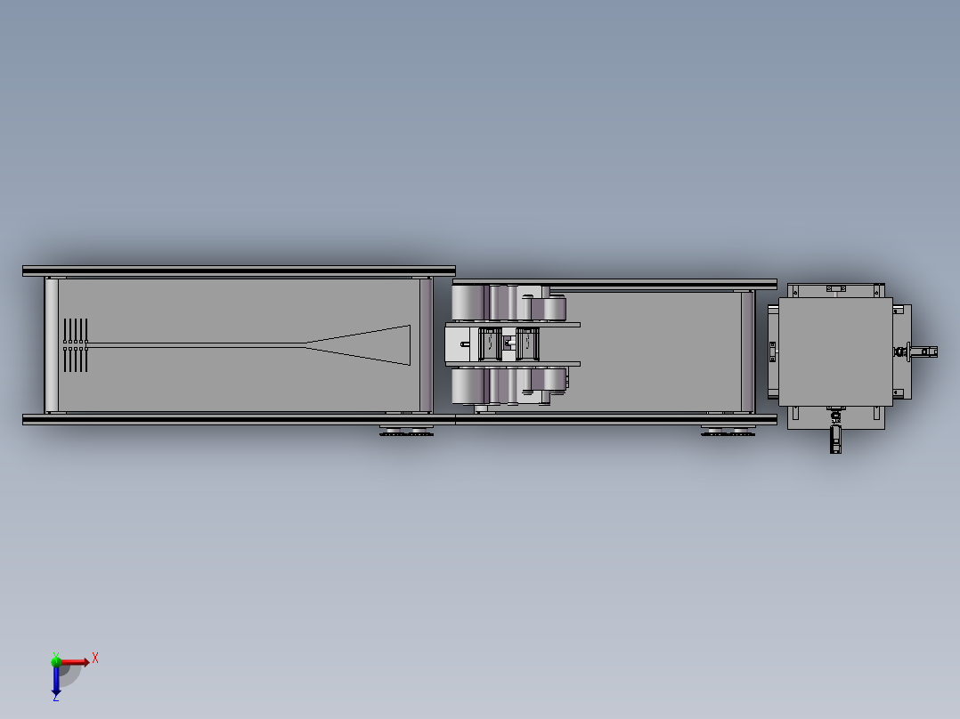 自动包装封箱机俯视图