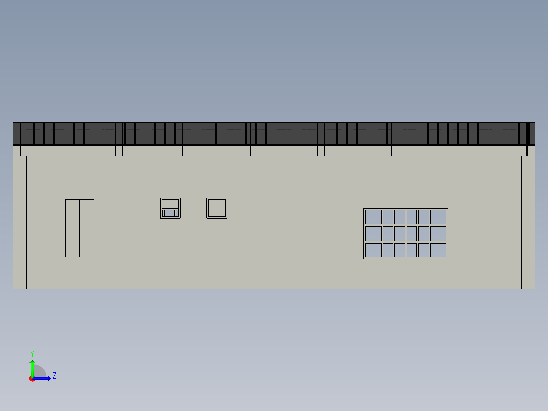 工厂厂房图左视图