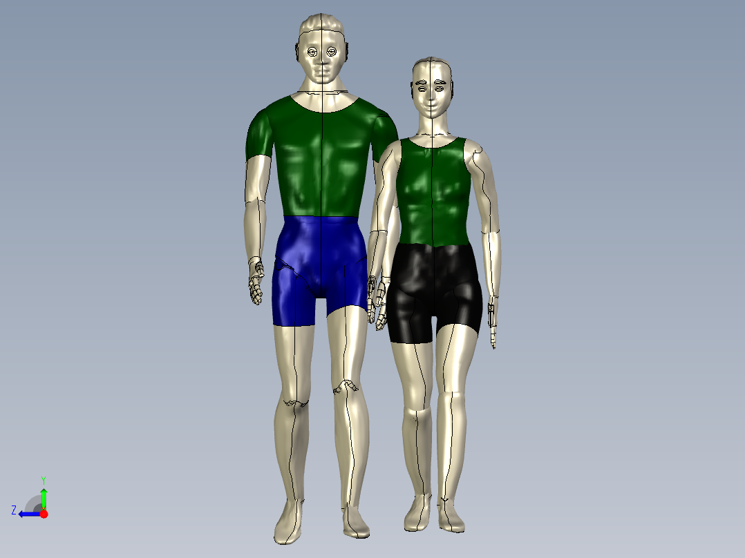 男女组合人体模型178607==28右视图