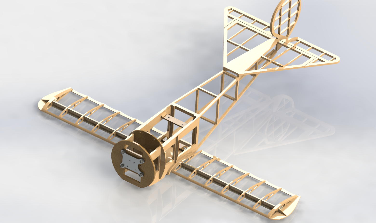 F 福克三翼机 14比例遥控航模飞机 机械设计参考资料 3D建模