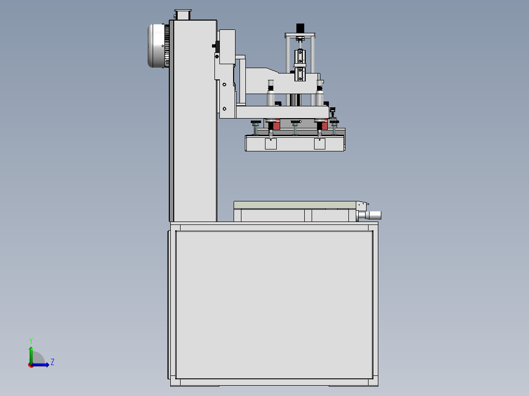 平面丝网印刷机三维SW模型1341898左视图