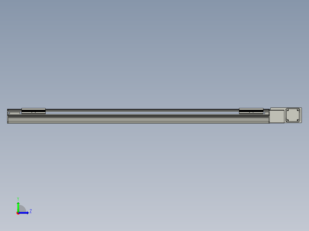 直线模组LHB17-L40-S1350-BR设计图纸左视图