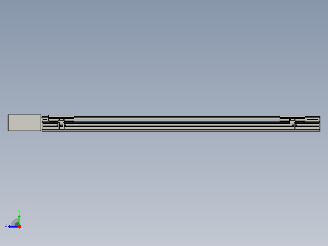 直线模组LHB17-L40-S1350-BR设计图纸右视图
