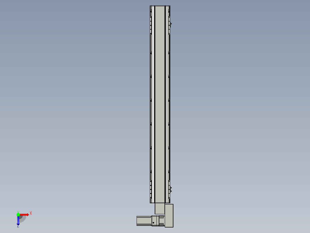 直线模组LHB17-L40-S1350-BR设计图纸俯视图