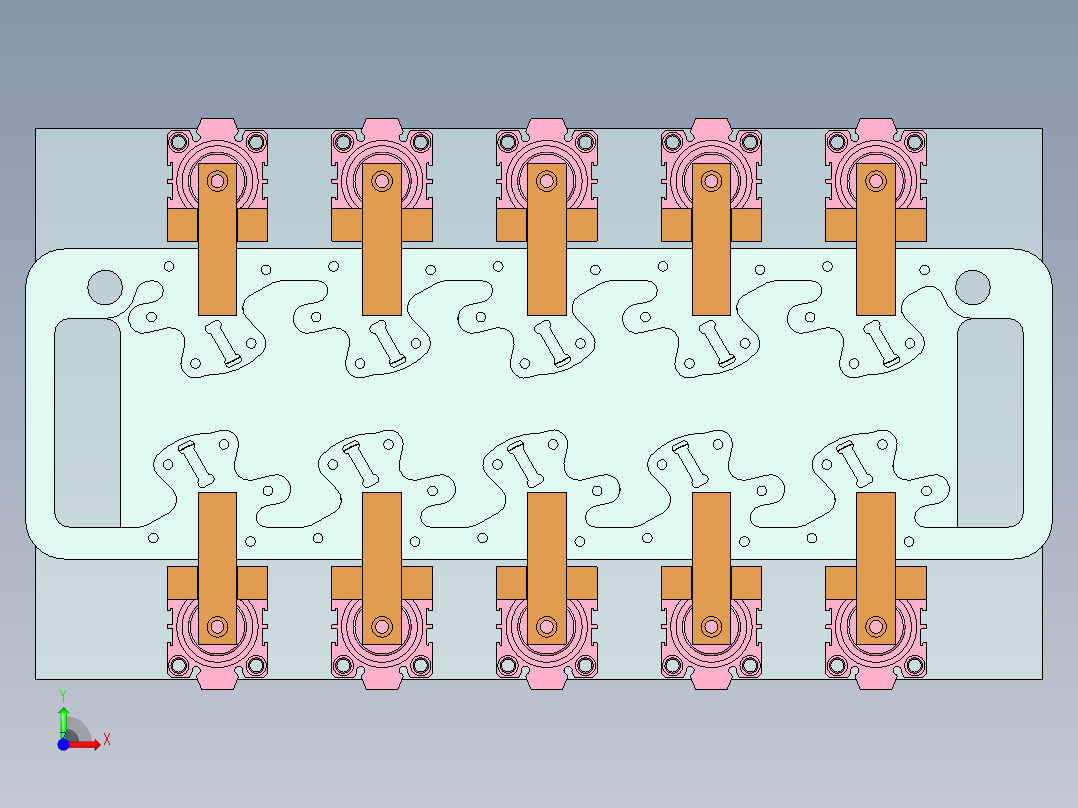 风扇底壳-互换板方式夹具前视图