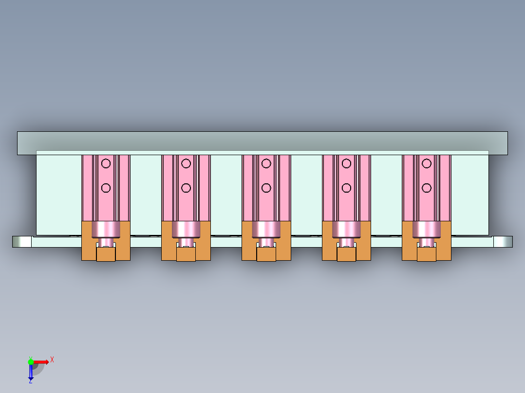 风扇底壳-互换板方式夹具俯视图