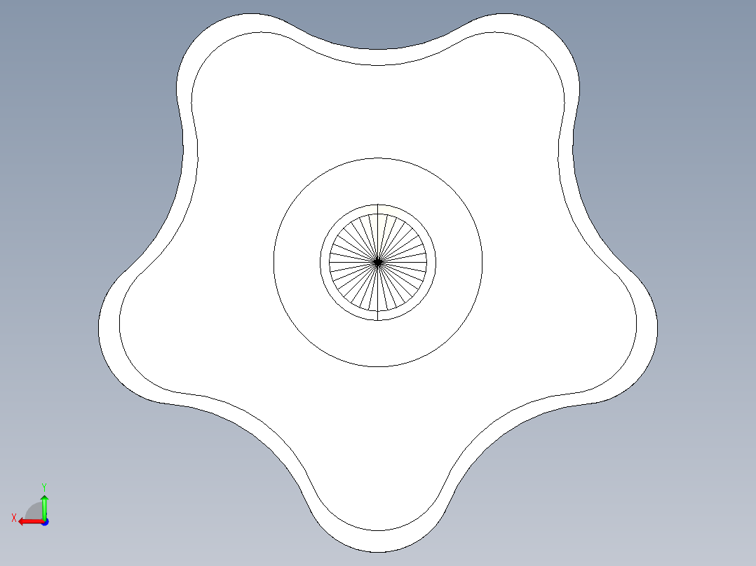 星型把手(不銹鋼)2469(A)-3D多系列多零件图纸模型后视图