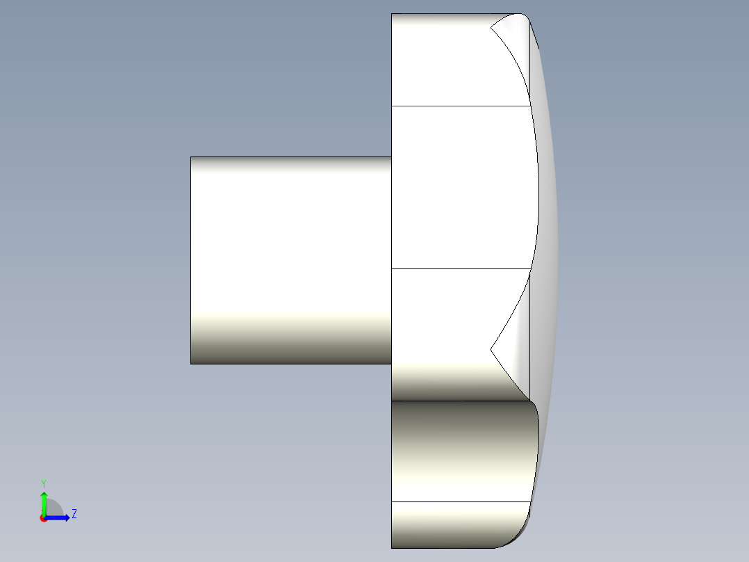 星型把手(不銹鋼)2469(A)-3D多系列多零件图纸模型左视图