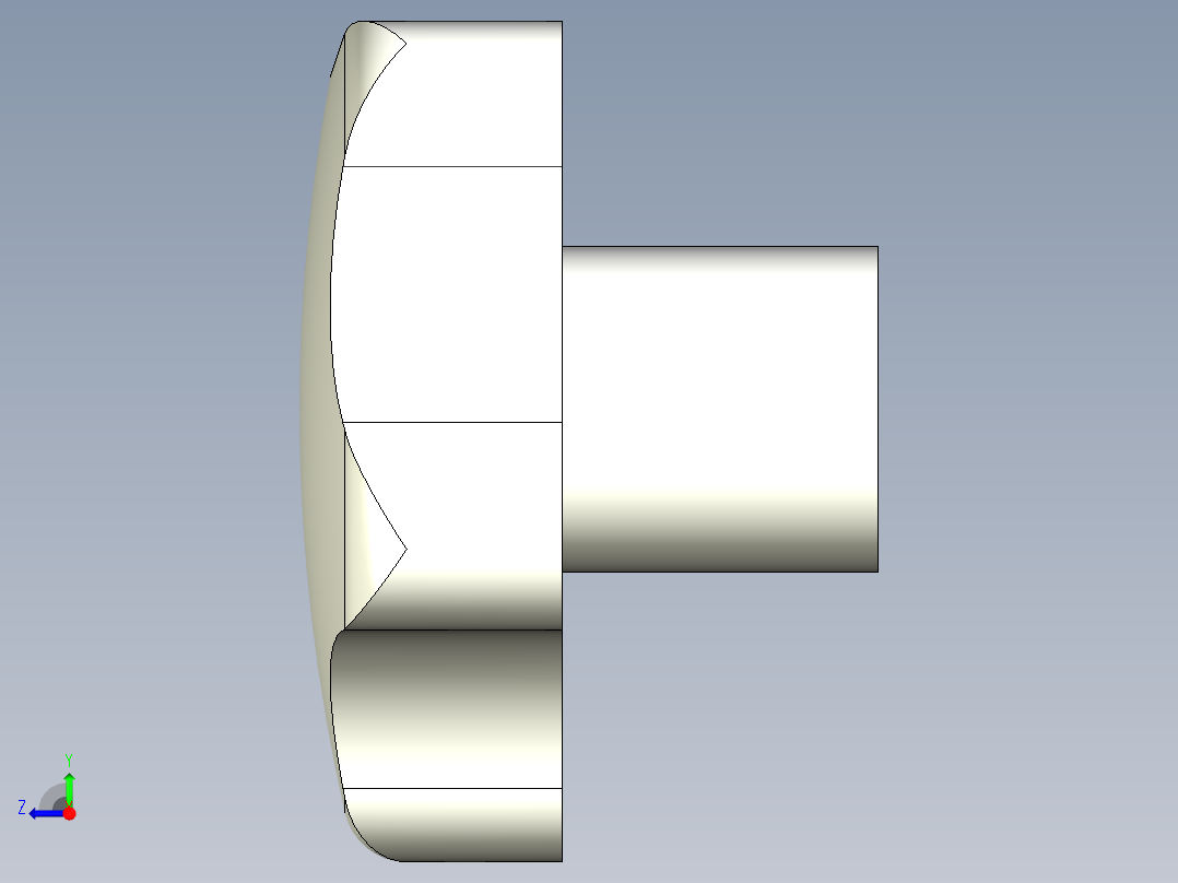 星型把手(不銹鋼)2469(A)-3D多系列多零件图纸模型右视图