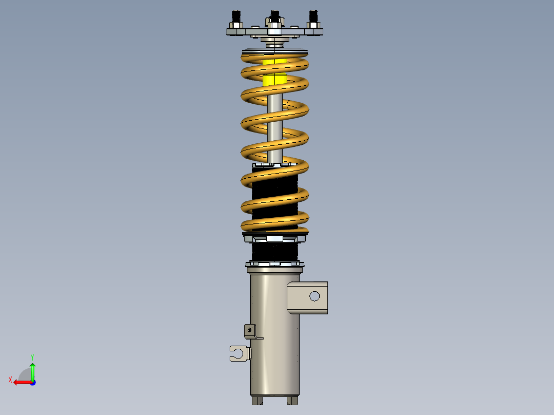 单极管式卷筒避震器后视图