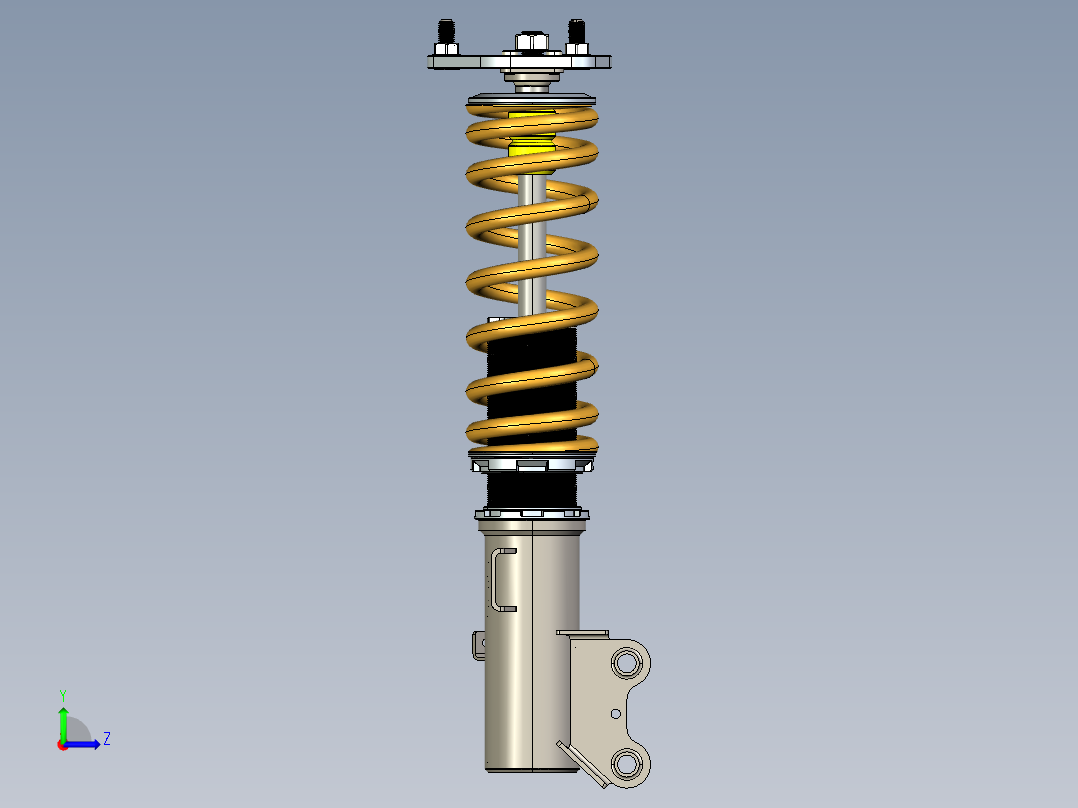 单极管式卷筒避震器左视图