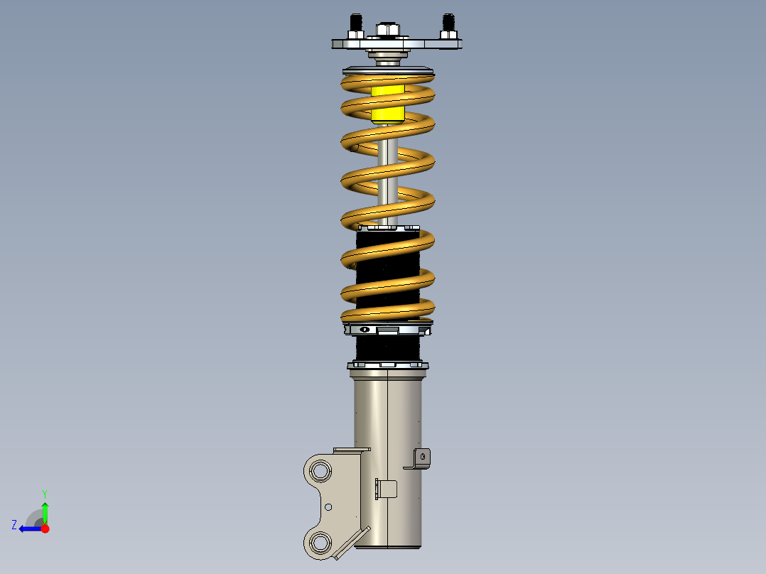 单极管式卷筒避震器右视图