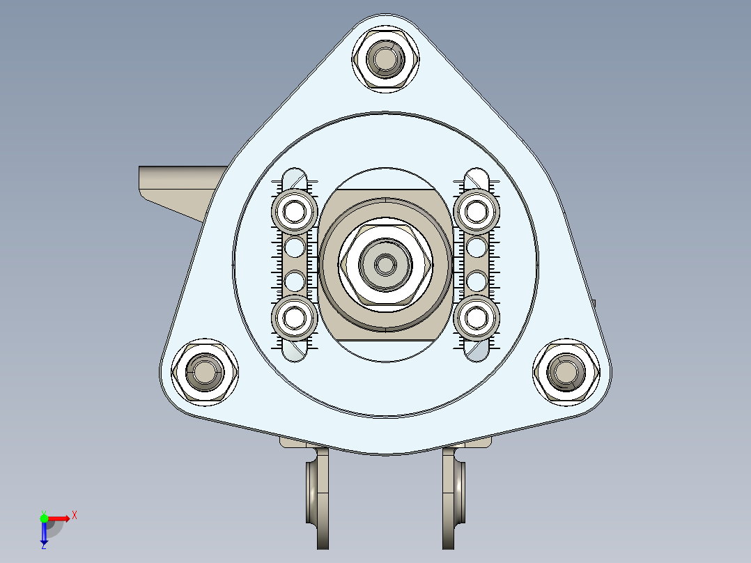 单极管式卷筒避震器俯视图