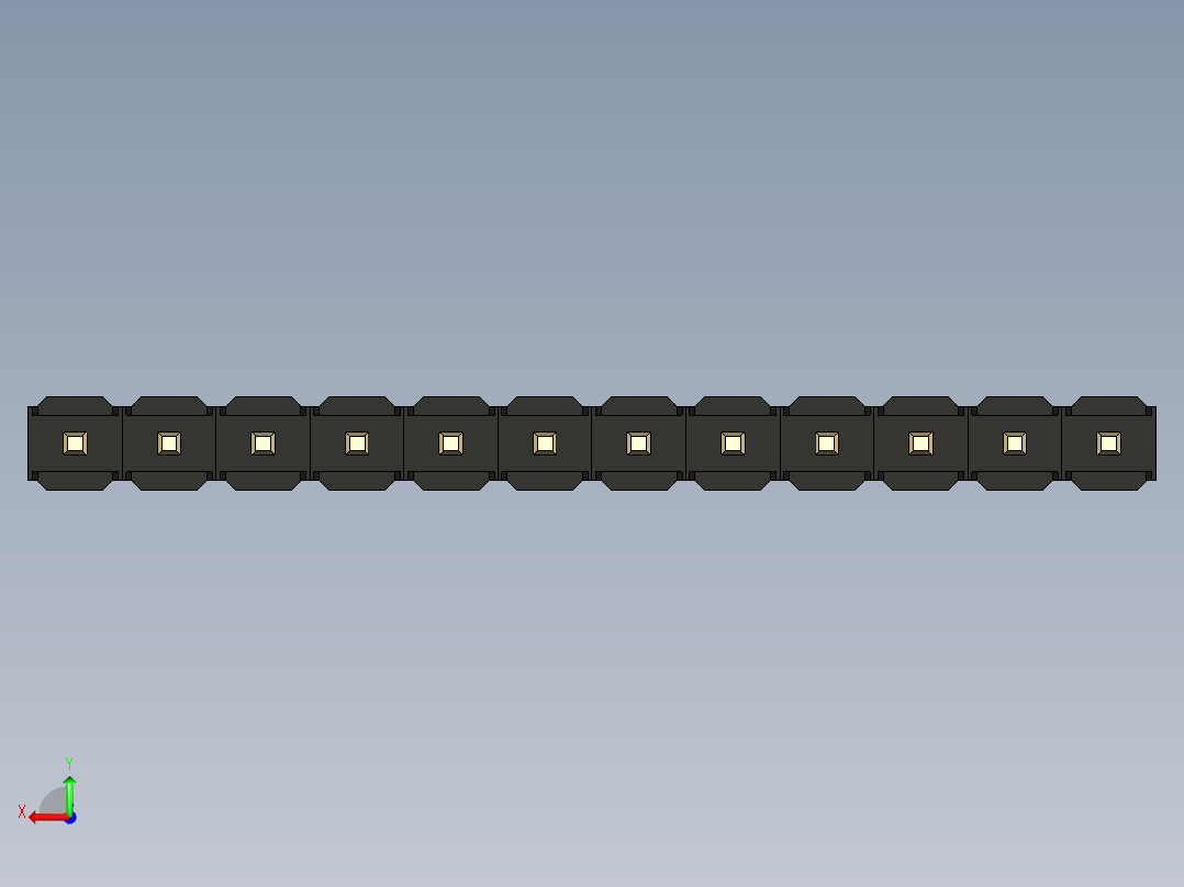 彩色公头100mil（2.54mm）系列-DS1021_black_1x12p_100mil_Type43_rev1.0后视图