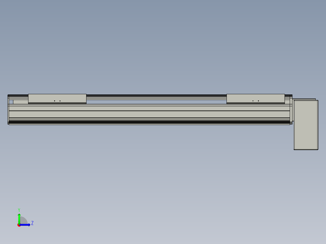 直线模组LHB21-L40-S750-LD设计图纸左视图