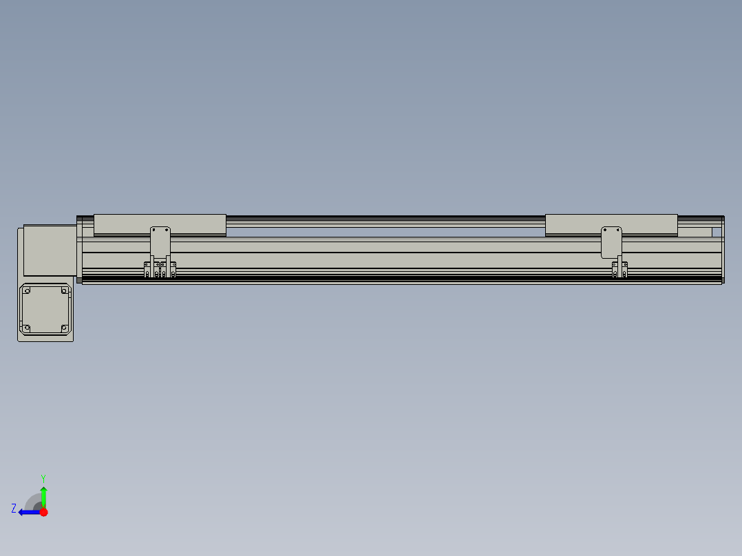 直线模组LHB21-L40-S750-LD设计图纸右视图