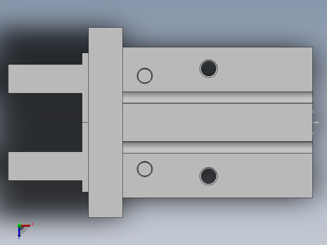 夹紧气缸HFZ20俯视图