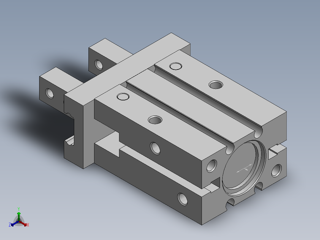 夹紧气缸HFZ20正等轴测图