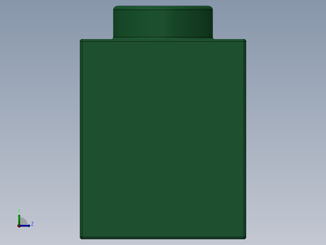 乐高机械组积木（横梁）-3703 Dark Green Technic Brick 1 x 16 with Holes左视图