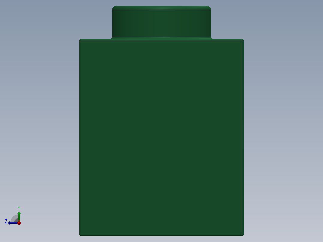 乐高机械组积木（横梁）-3703 Dark Green Technic Brick 1 x 16 with Holes右视图