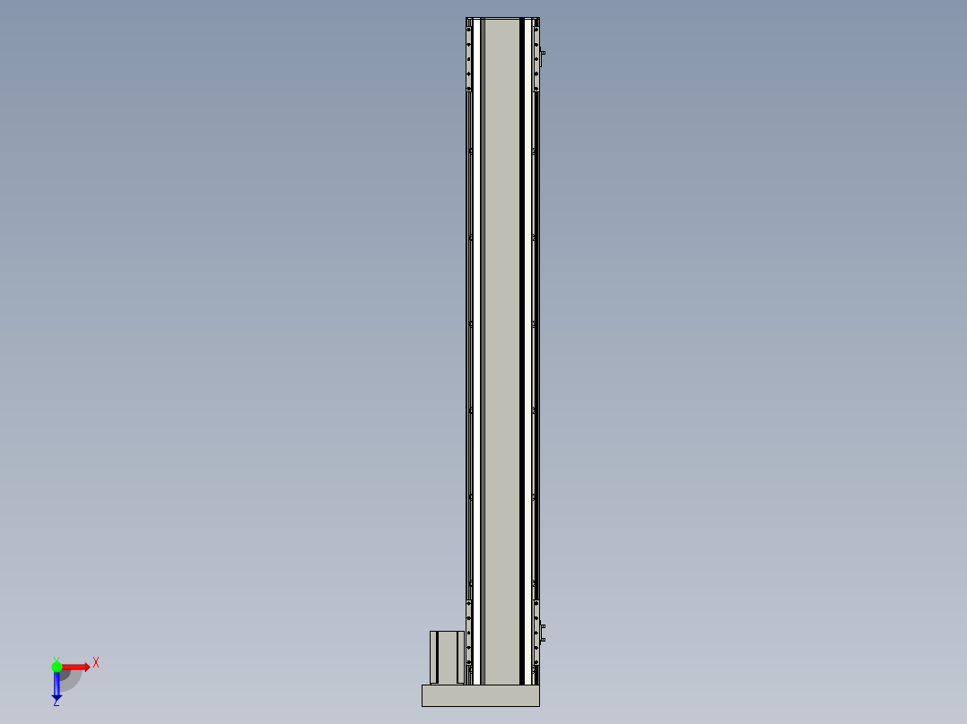 直线模组LHA170-S1300-R设计图纸俯视图